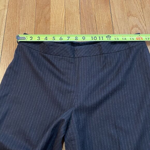 AKRIS Womens Pinstripe Wool Career Pants Size 10 Straight Leg Brown Excellent - Picture 7 of 14